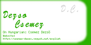 dezso csemez business card